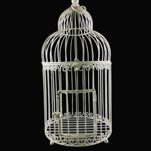 A wrought iron birdcage - decorative in garden or inside