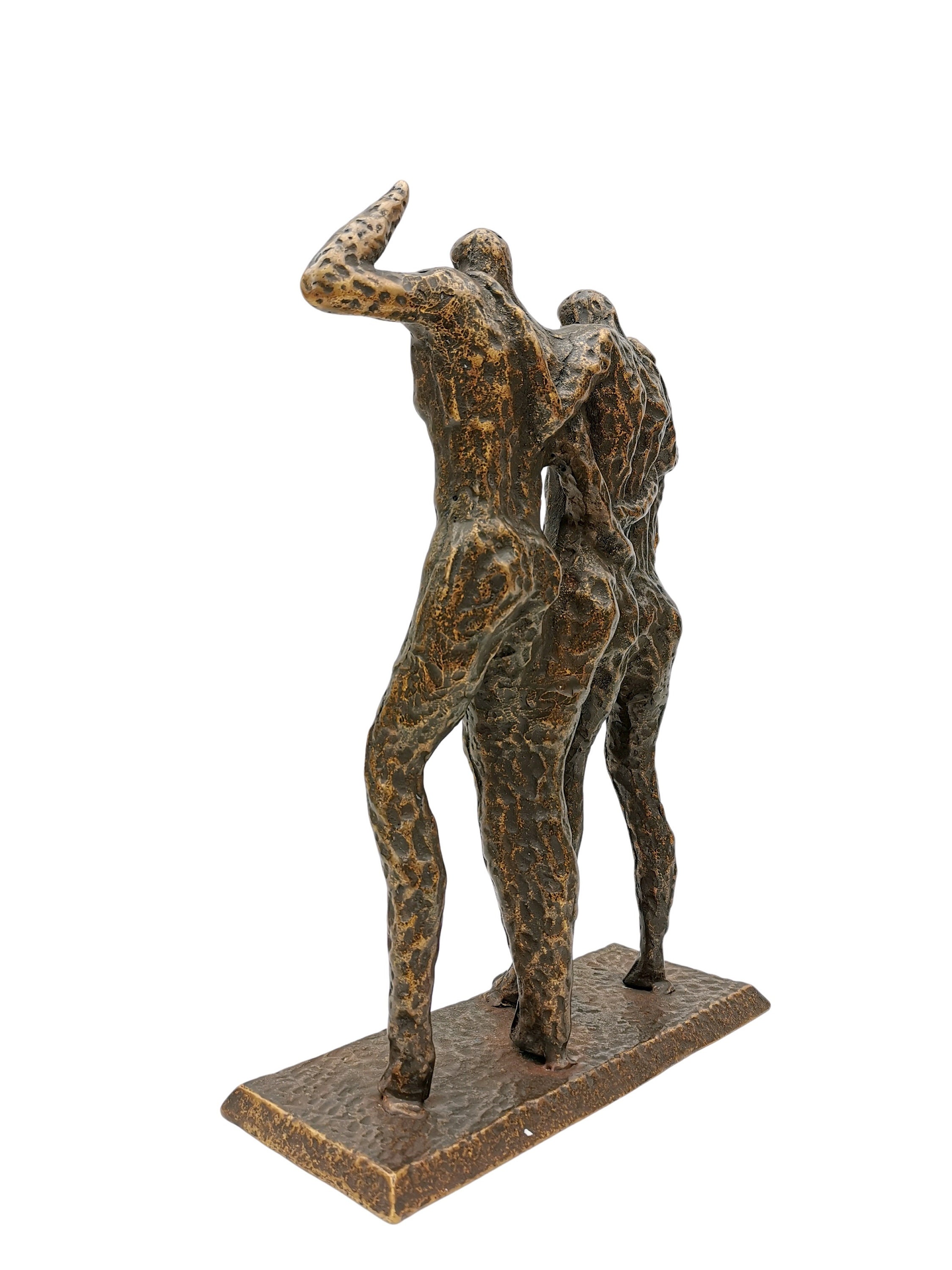 Bronze sculpture of three men camaraderie Modern bronze sculpture