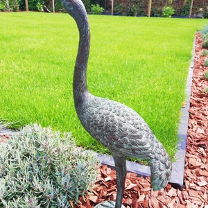 Statue en bronze dun héron/oiseau de grue image 7