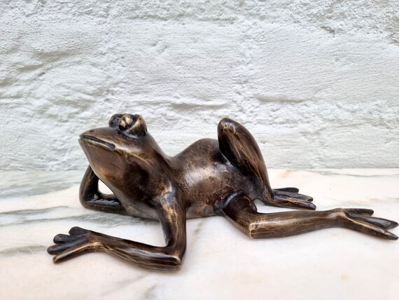 A Bronze Frog Resting Frog Bored Frog Figurine - Etsy