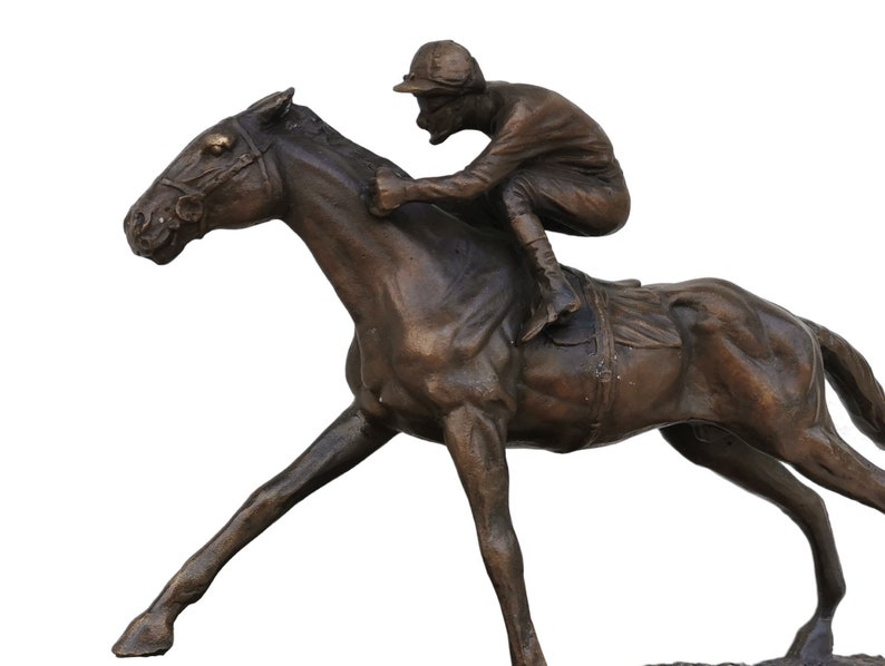 Bronze Racing Horse Jockey on Horseback - Etsy