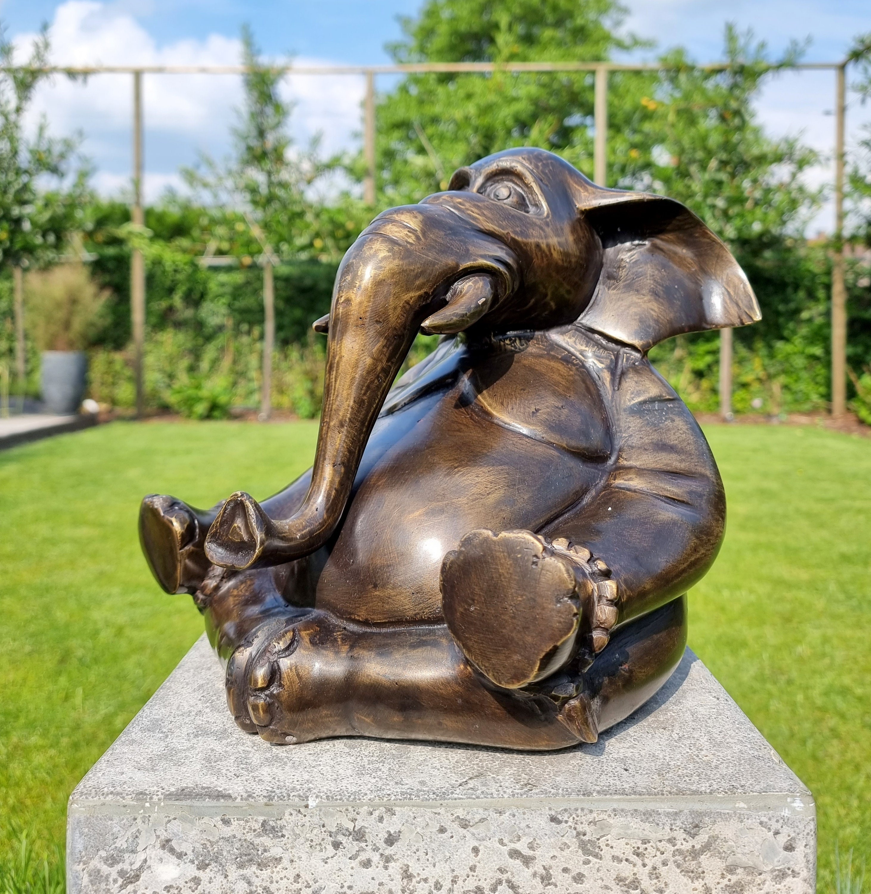 Meditating Elephant Bronze Sculpture