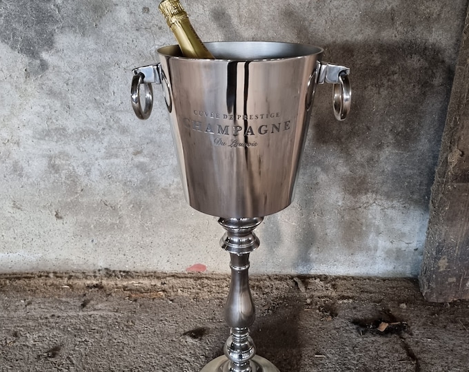Standing champagne bucket - Ice bucket - Wine cooler - Silver plated alluminium