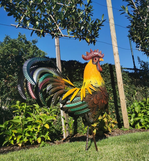 Large Iron Rooster Decorative Rooster Metal Garden Animals - Etsy Singapore
