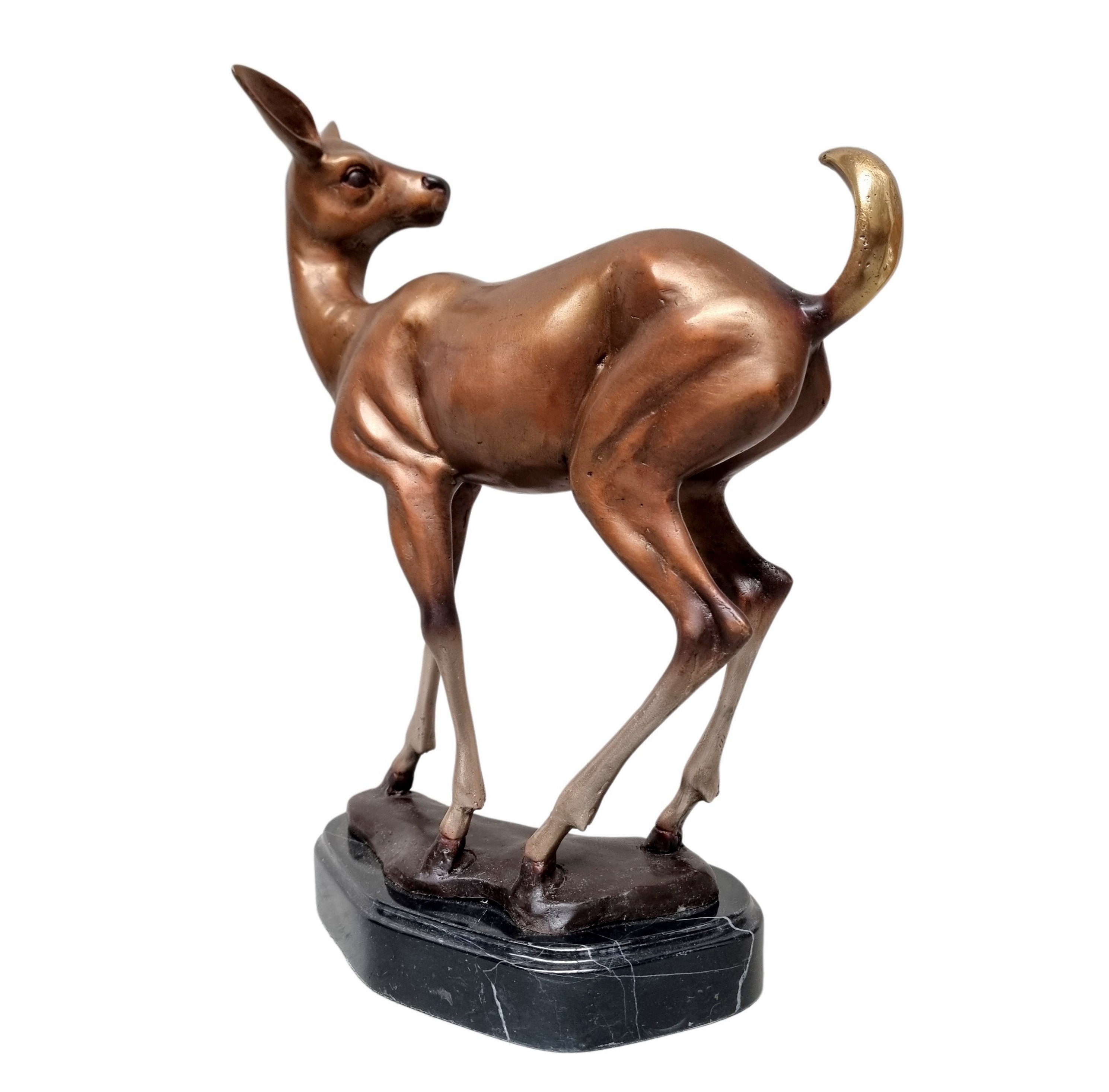 Bronze sculpture of a baby deer Bambi deer in bronze Bronze Roe deer