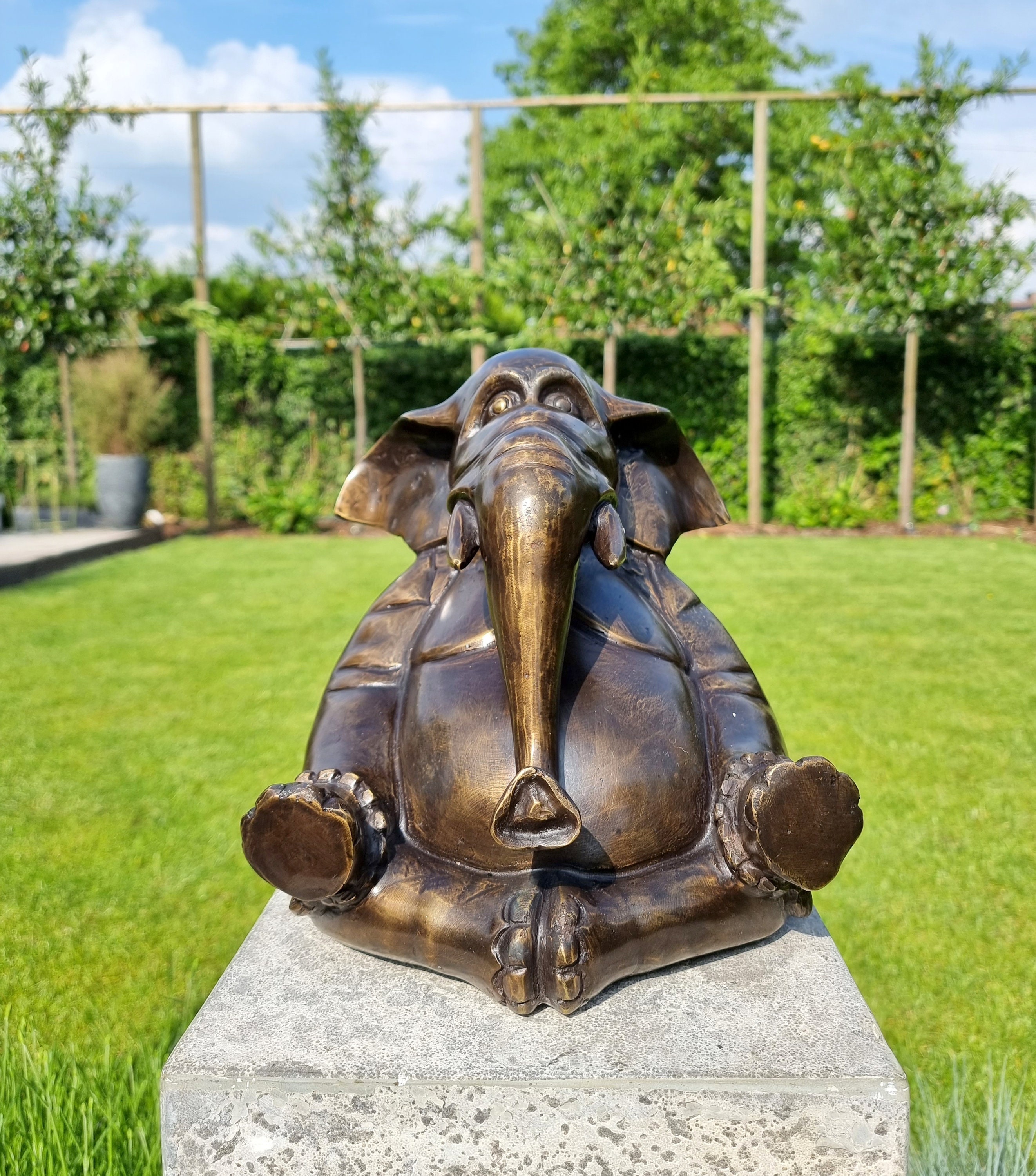 Meditating Elephant Bronze Sculpture