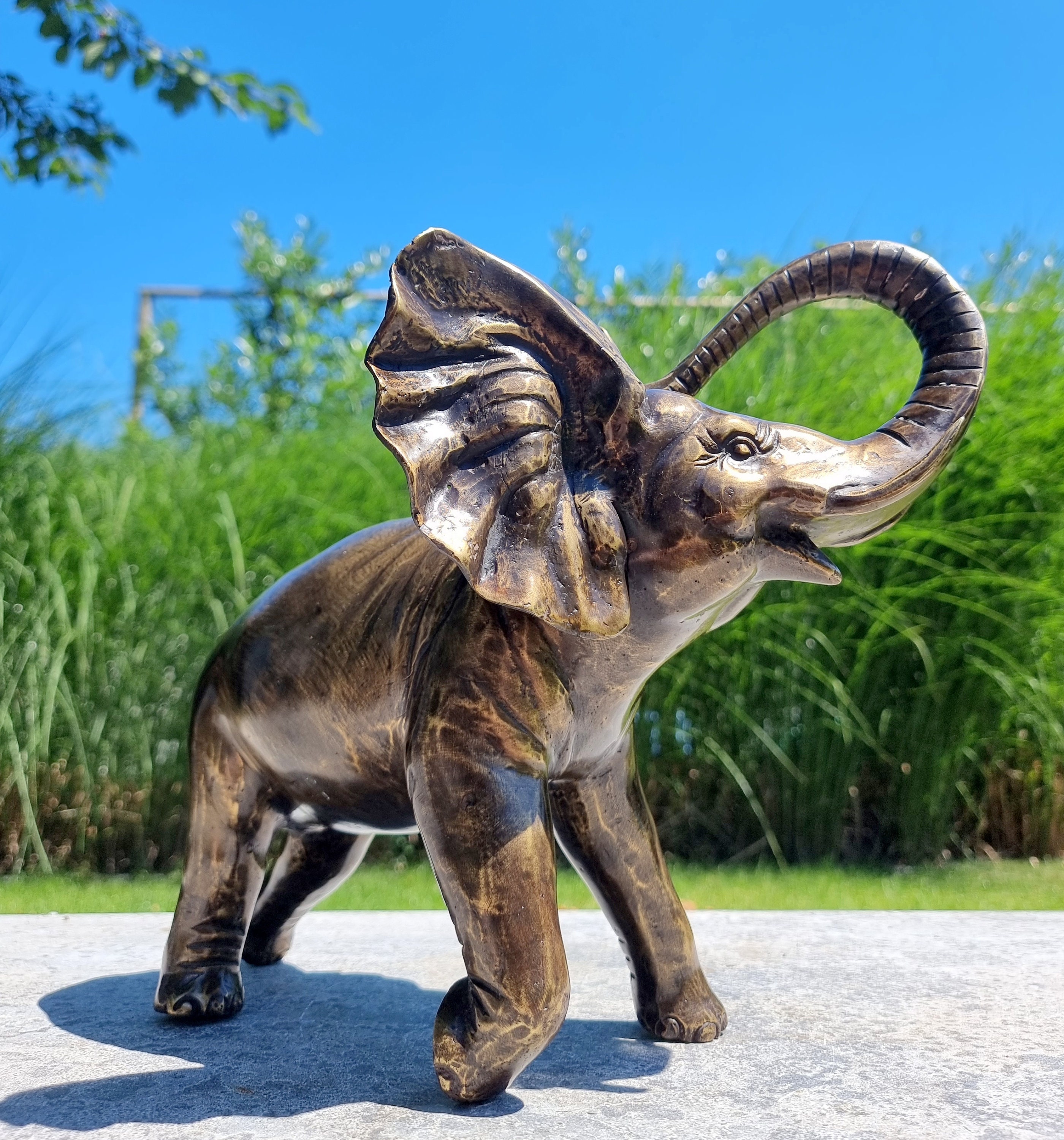 Bronze Elephant Raging Elephant Elephant Home Decor