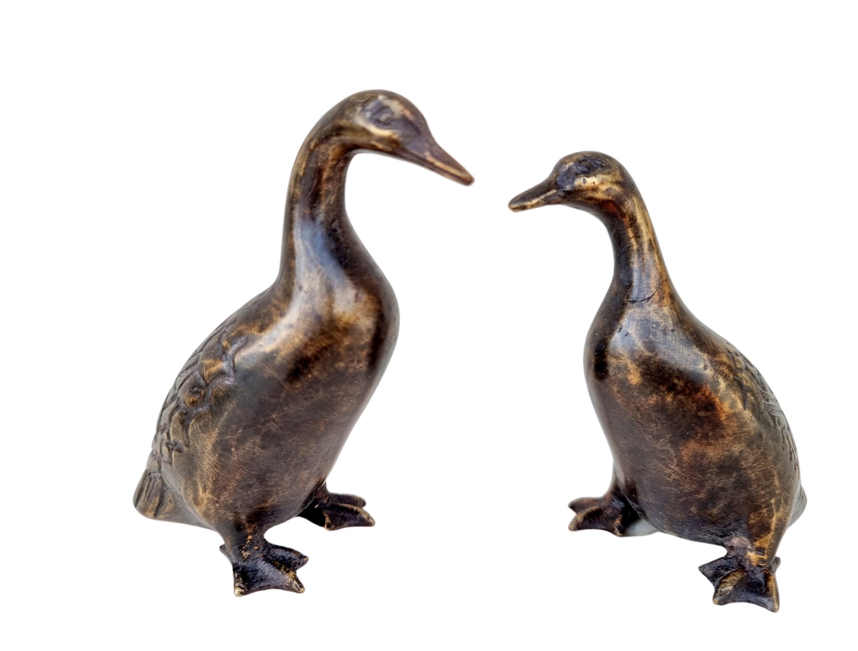 Pair of bronze ducks Bird ornaments bronze bird figurines