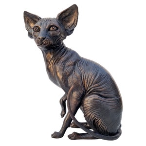 Bronze Sphynx Cat Lifelike Detailed Bronze Cats image 2