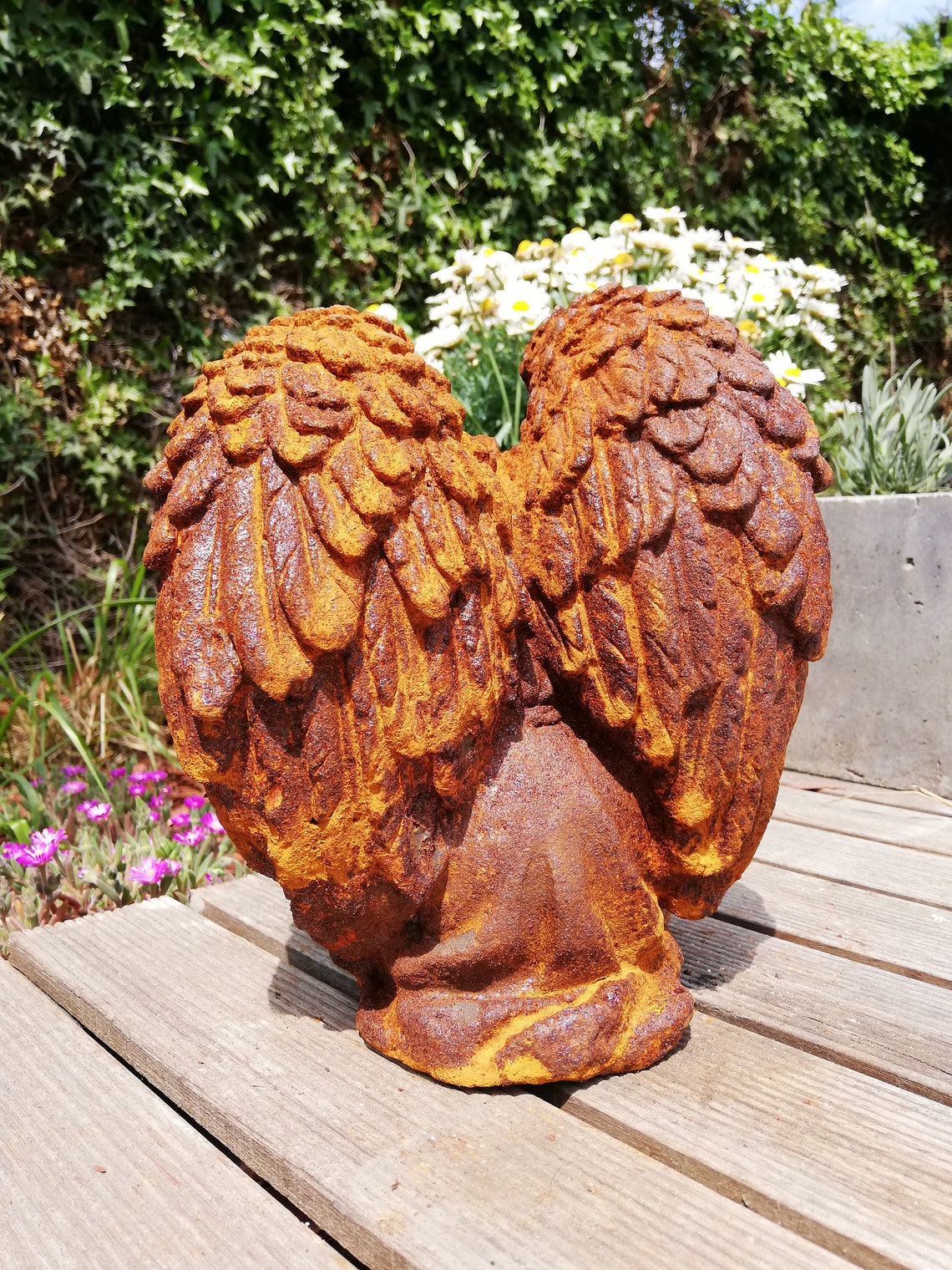 Antique Garden Sculpture of an Angel Romantic Garden Decor Etsy