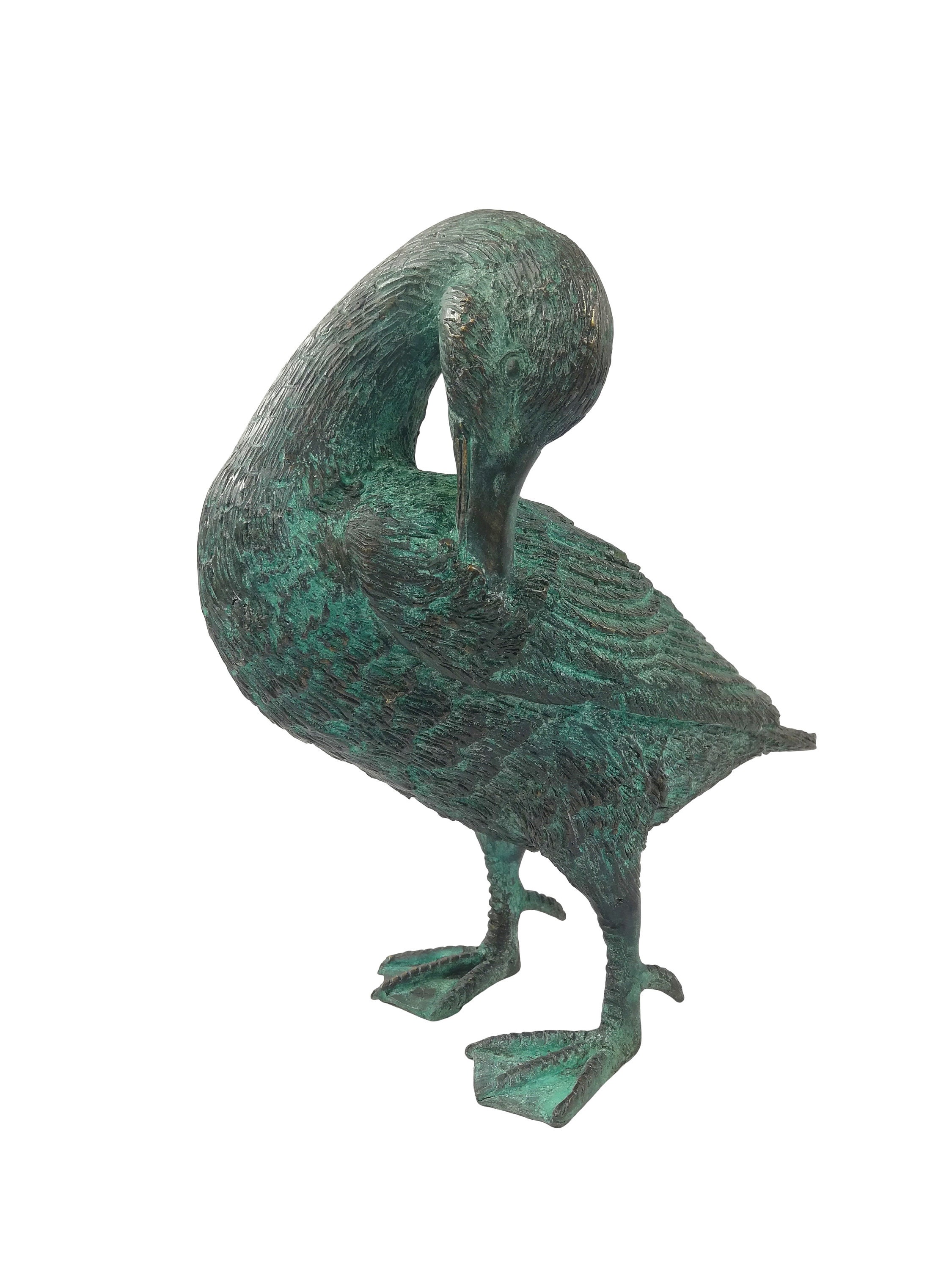 Bronze sculpture of a duck