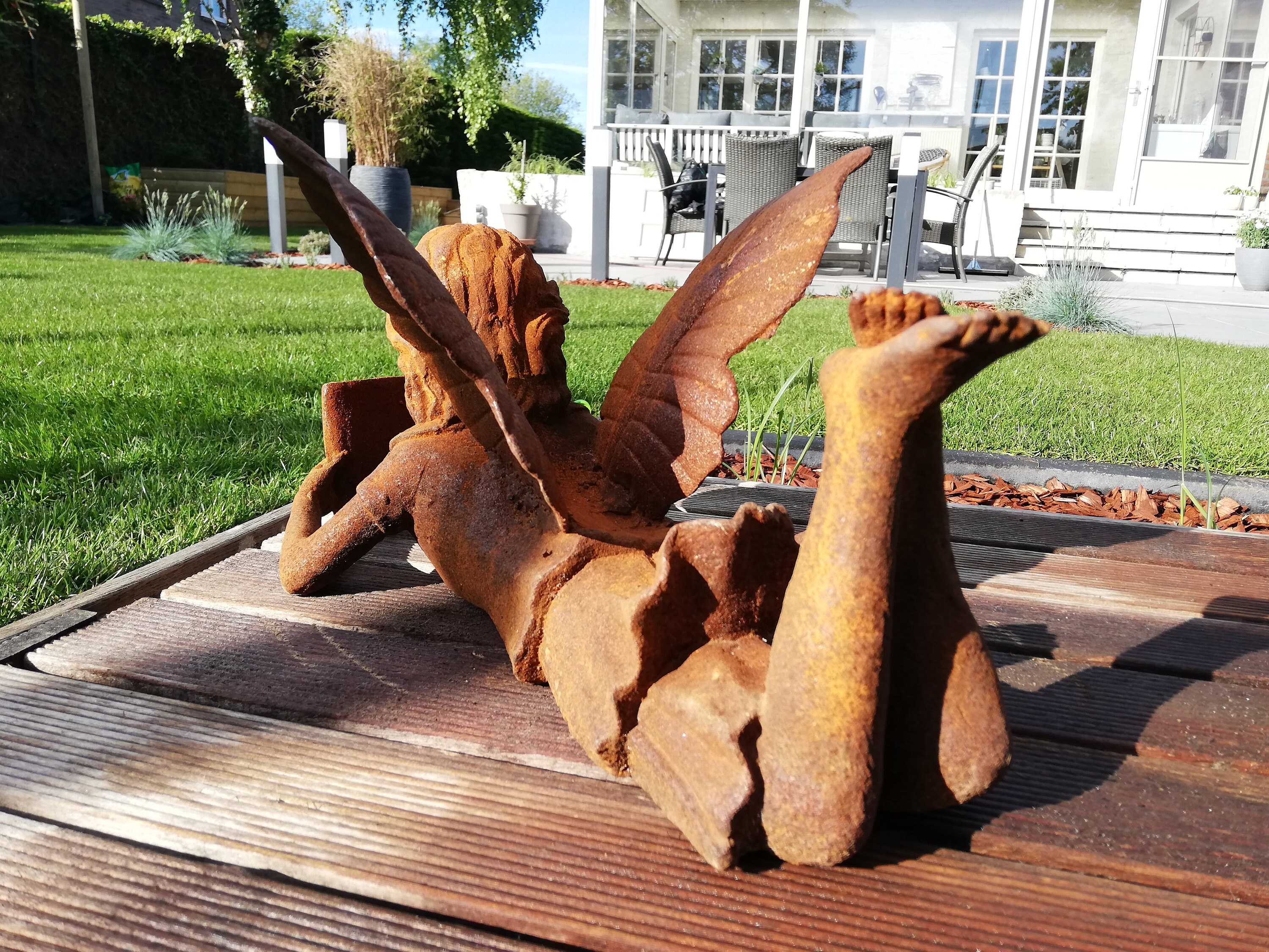 fairy reading a book statue