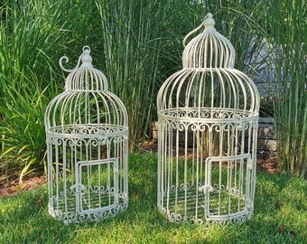 Garden decor - decorative white bird cages