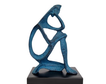 Sculpture abstraite moderne d'un homme pensant - Le Penseur - Version moderne - Idée cadeau décorative - décoration abstraite de la maison