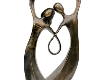 Sculpture en bronze d’un couple en étreinte - Mariage cadeau, anniversaire de mariage et fiançailles