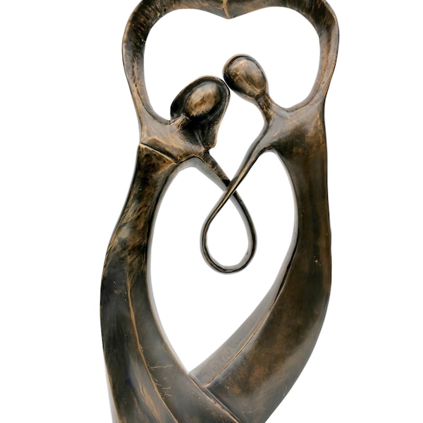 Bronzeskulptur eines umarmenden Paares - Geschenk Hochzeit, Hochzeitstag und Verlobung