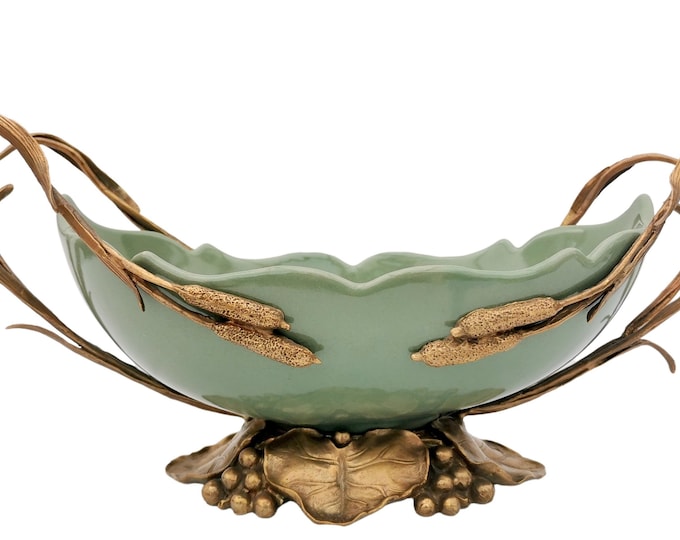 Ceramic bowl with bronze ornaments - Lily - Boho Chic