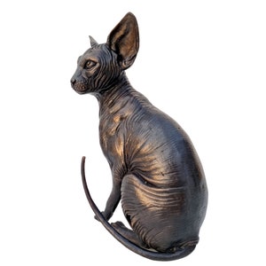 Bronze Sphynx Cat Lifelike Detailed Bronze Cats image 3