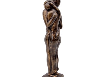 Sculpture abstraite - Couple amoureux - Couple embrassant le bronze - Cadeau d’amour - Anniversaire de mariage