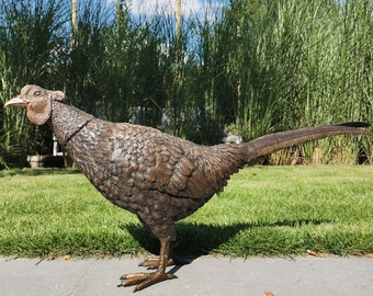 Lifesize Bronze Pheasant - Bronze Garden Sculptures - Bronze Birds