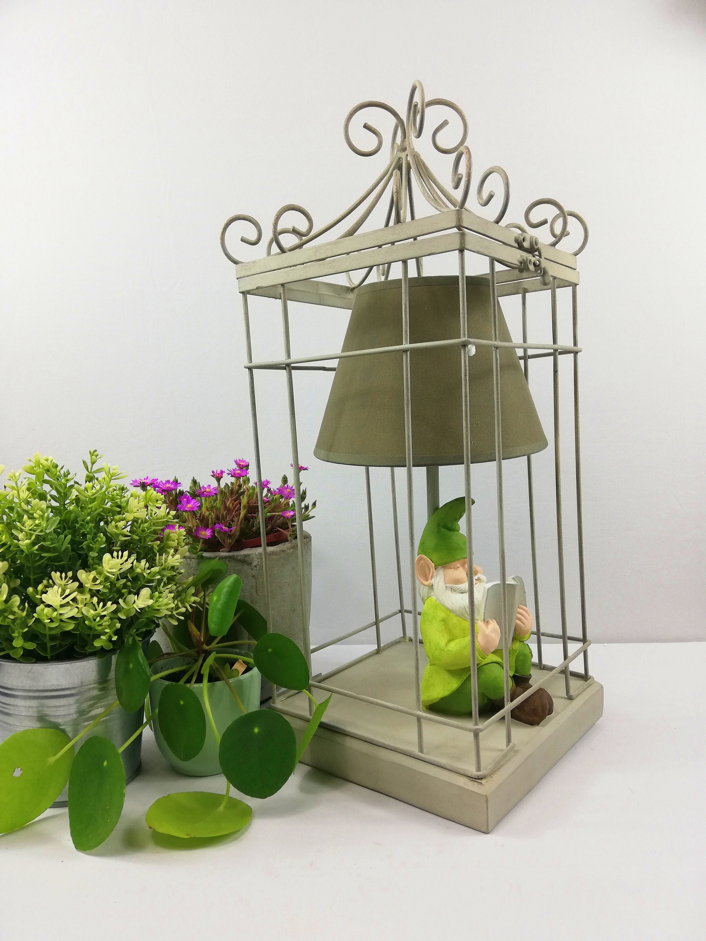 Table lamp Cute gnome lamp Etsy