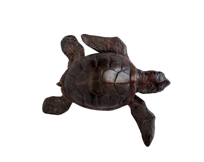 Bronze turtle - Unique bronze figure - Turtle home decoration - sea turtle - tropical home decoration - bronze gift idea
