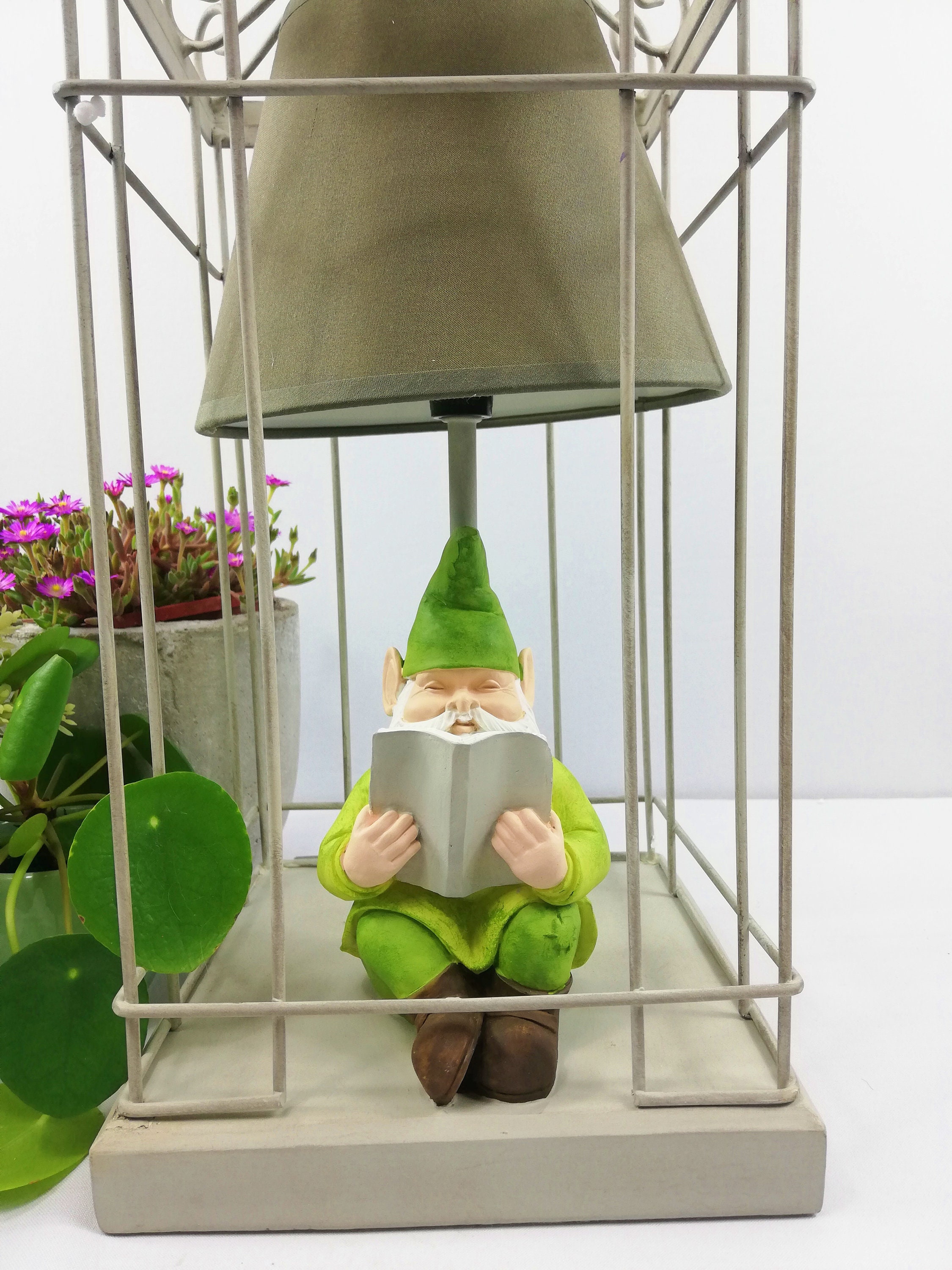 Table lamp Cute gnome lamp Etsy