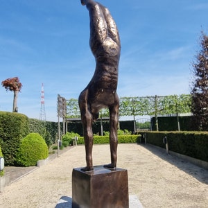 Beautiful bronze acrobat Bronze athlete gymnast Modern bronze works of art image 5