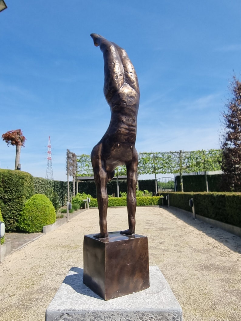 Beautiful bronze acrobat Bronze athlete gymnast Modern bronze works of art image 5
