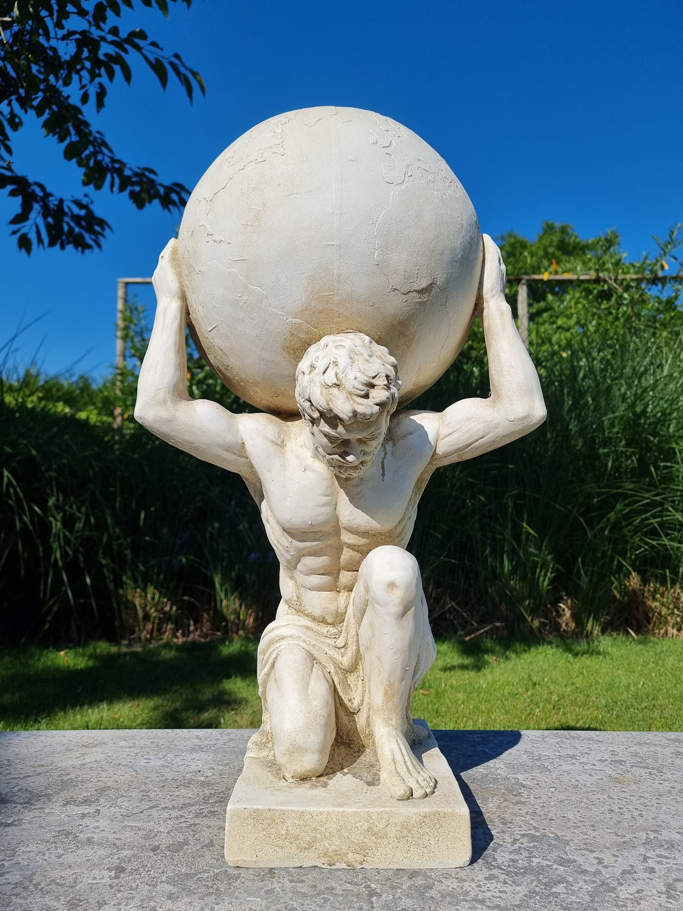 Phenomenal big statue of Atlas Garden sculpture