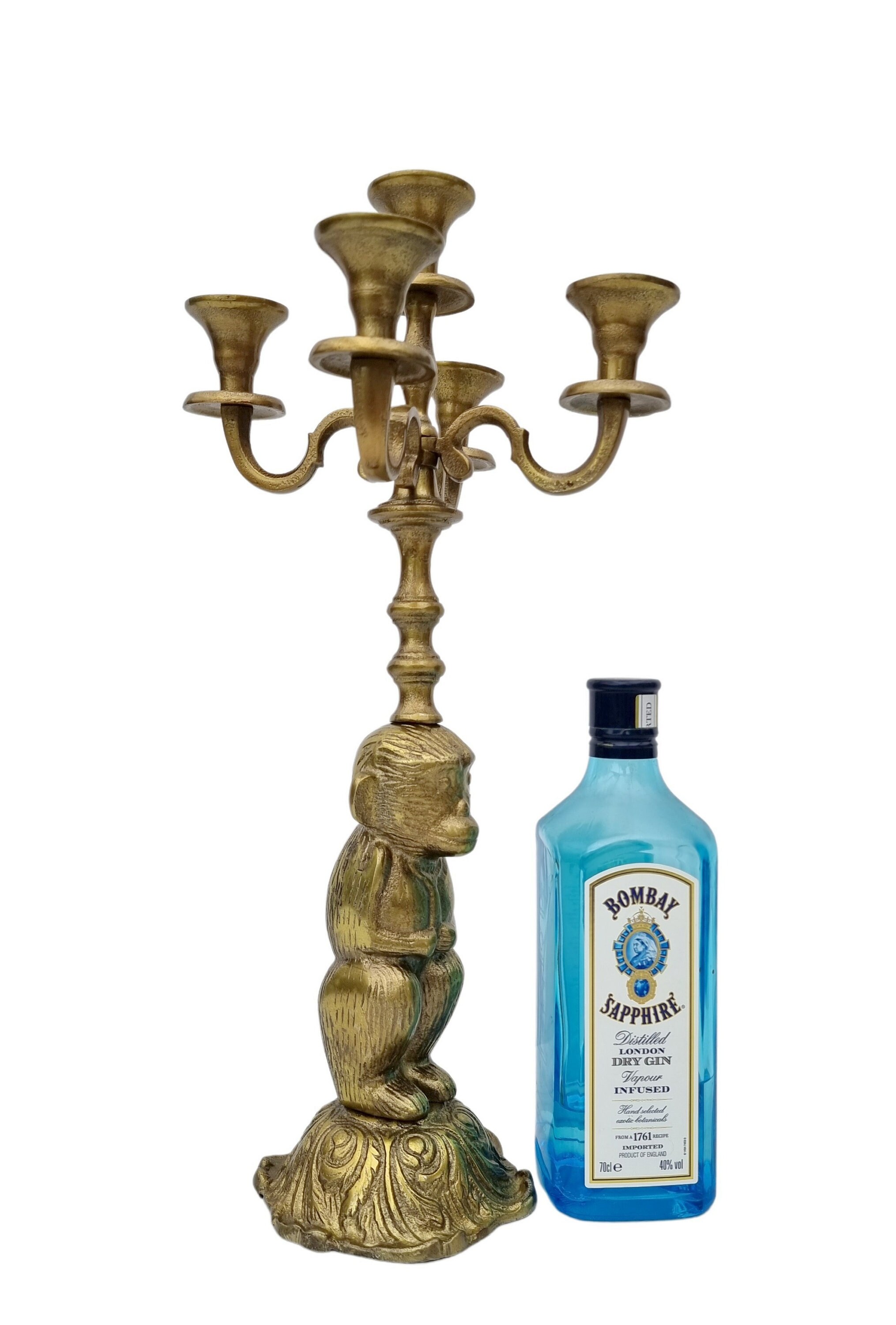 Candelabra (2) Monkey candlestick holders golden candlesticks