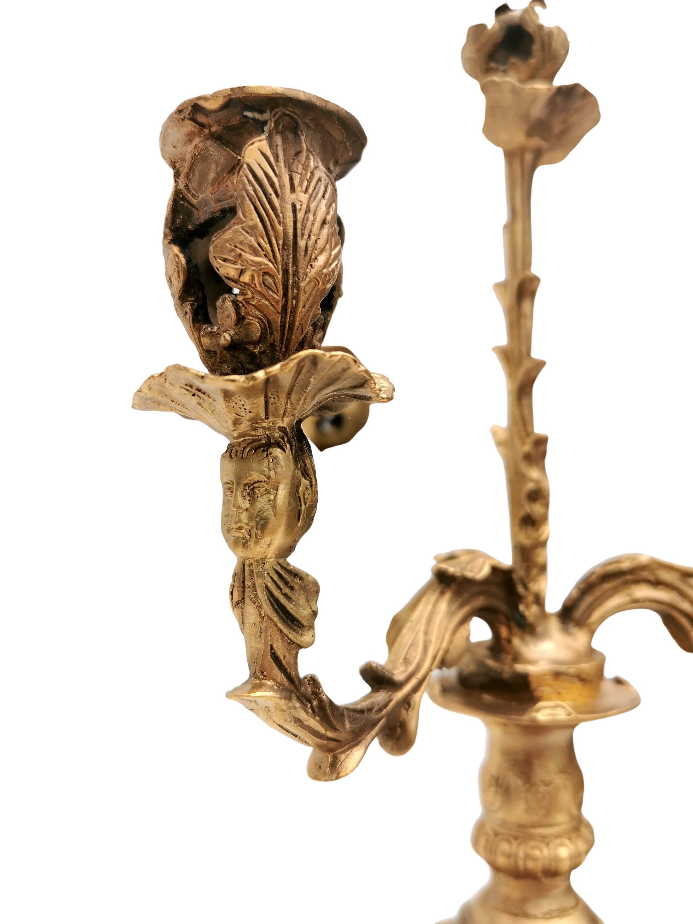 A pair of beautiful gilt bronze candelabra candle holders Antique style