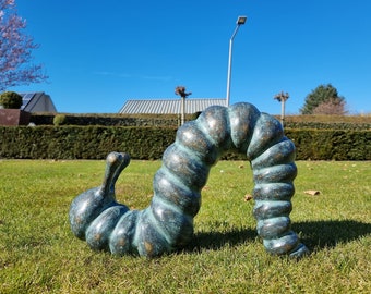 Large bronze caterpillar - Bronze garden sculptures - Bronze animals