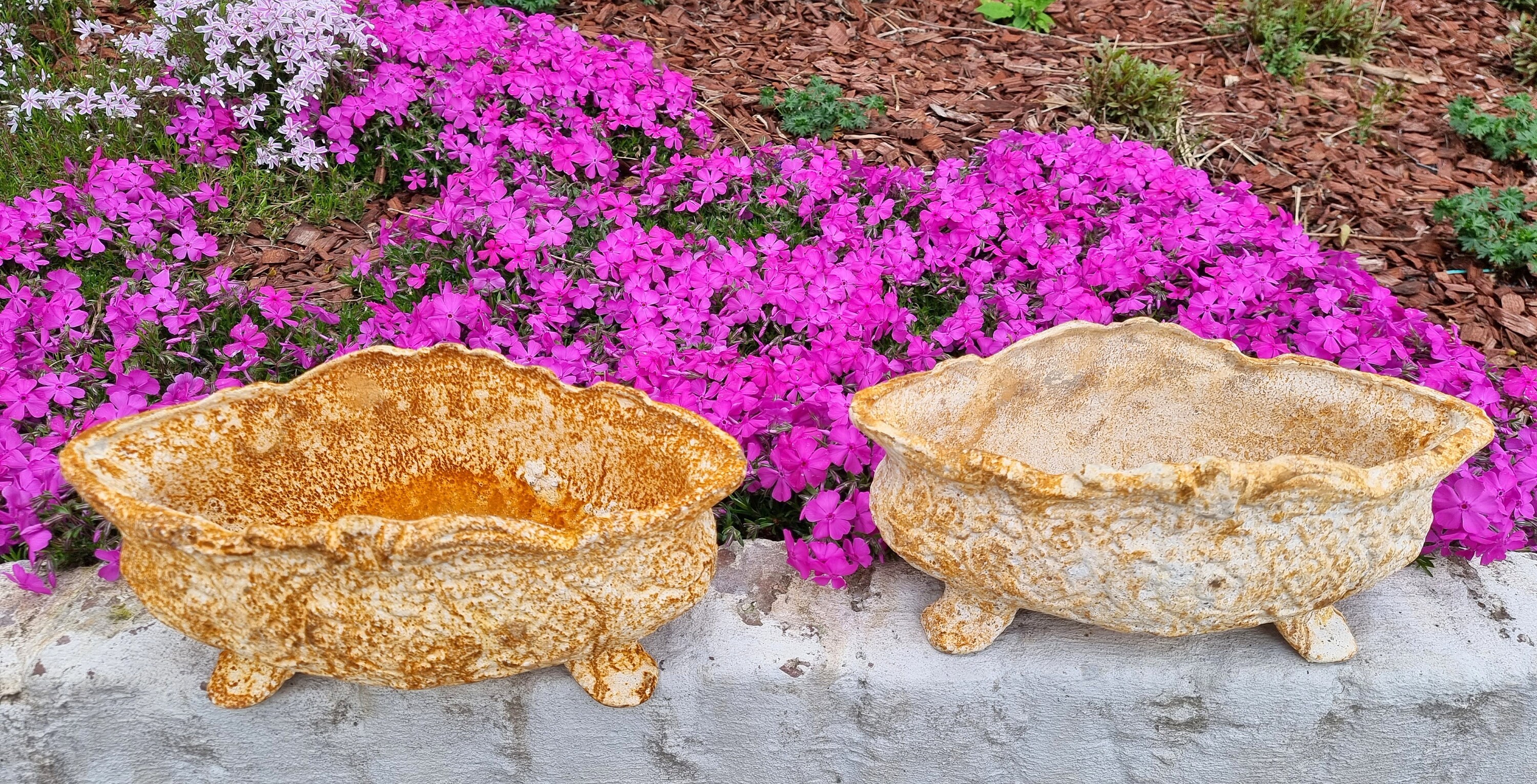 Lovely cast iron planters Antique style Cottage garden decor