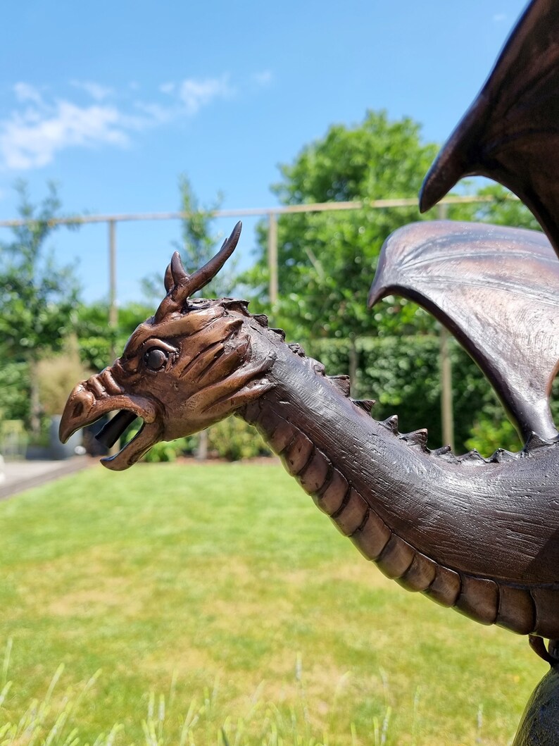 Very Large Bronze Dragon Garden Fountain Bronze Dragon Etsy