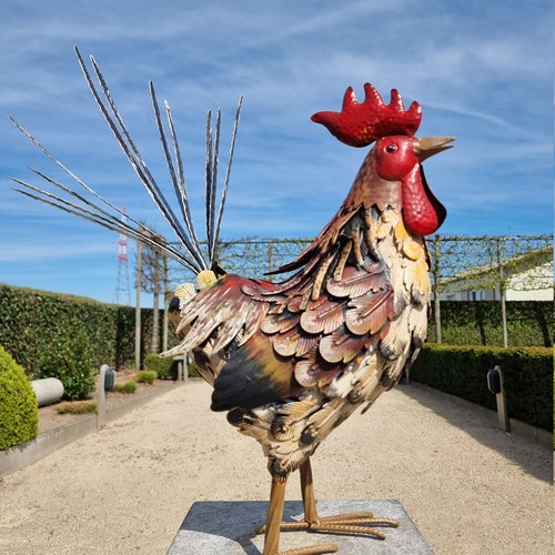 Colorful Rooster Garden Rooster Metal Garden Animals - Etsy Denmark Colorful Rooster Garden Rooster Metal Garden Animals - Etsy Denmark