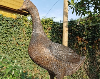 Grote bronzen gans - Tuindecoratie - Bronzen buitenbeelden