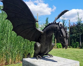 Grote Bronzen draak - Tuin sculptuur- Fontein