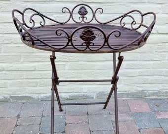 Flower table - Garden table - Iron flower table - Romantic garden design