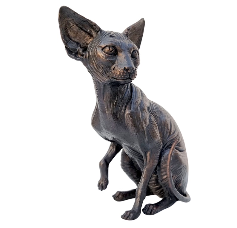 Bronze Sphynx Cat Lifelike Detailed Bronze Cats image 8