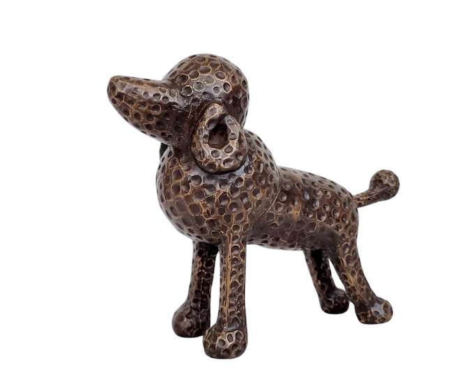 Bronze poodle - Poodle figure - Bronze decorative animals - Home decoration dog figures - Poodle dog - Hairless poodle - Bronze gift idea