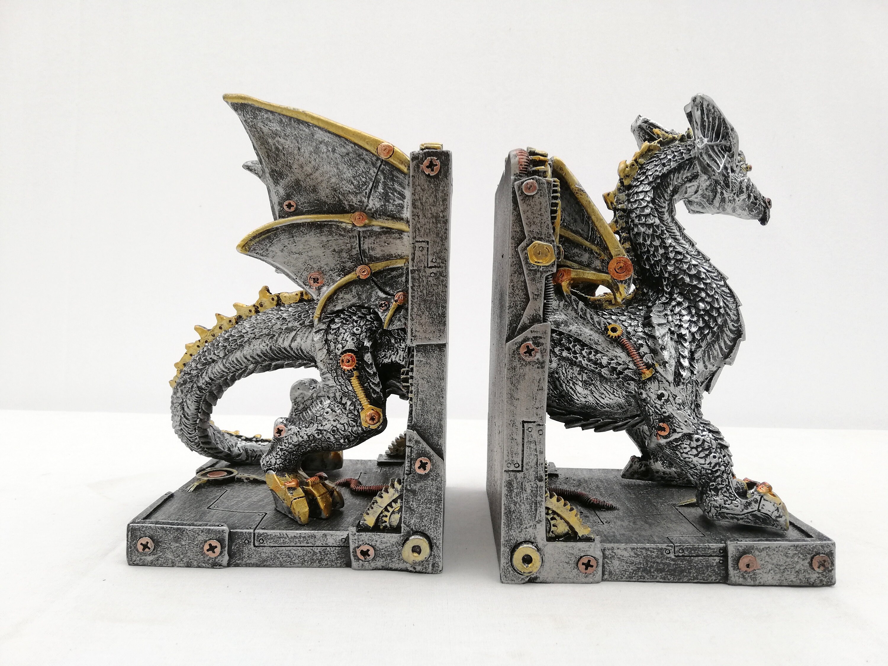 Dragon bookends steampunk & Fantasy