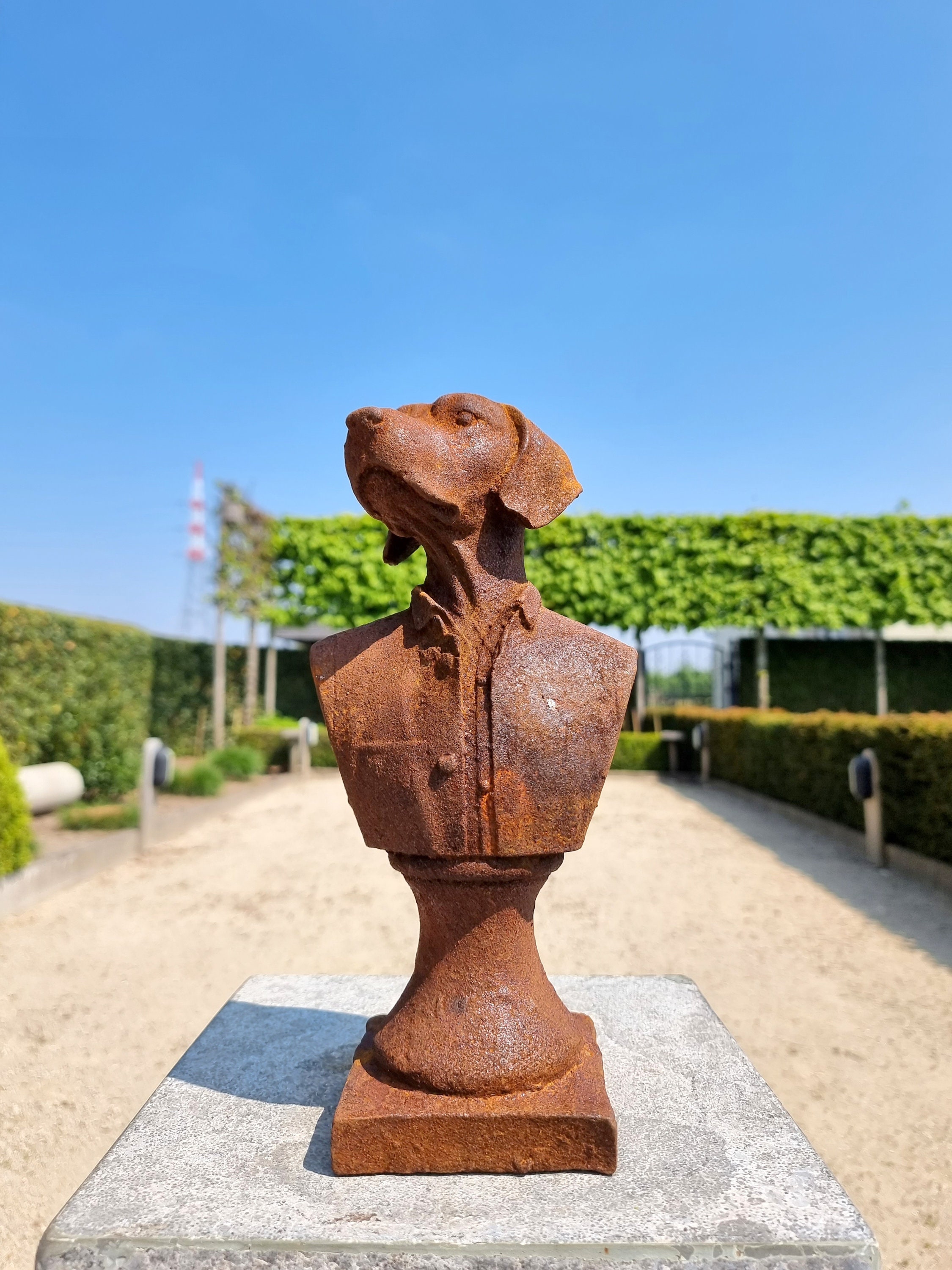 Deko Hund Basset Gelb hochglänzend - Gartendekoration -Tierische Kunst