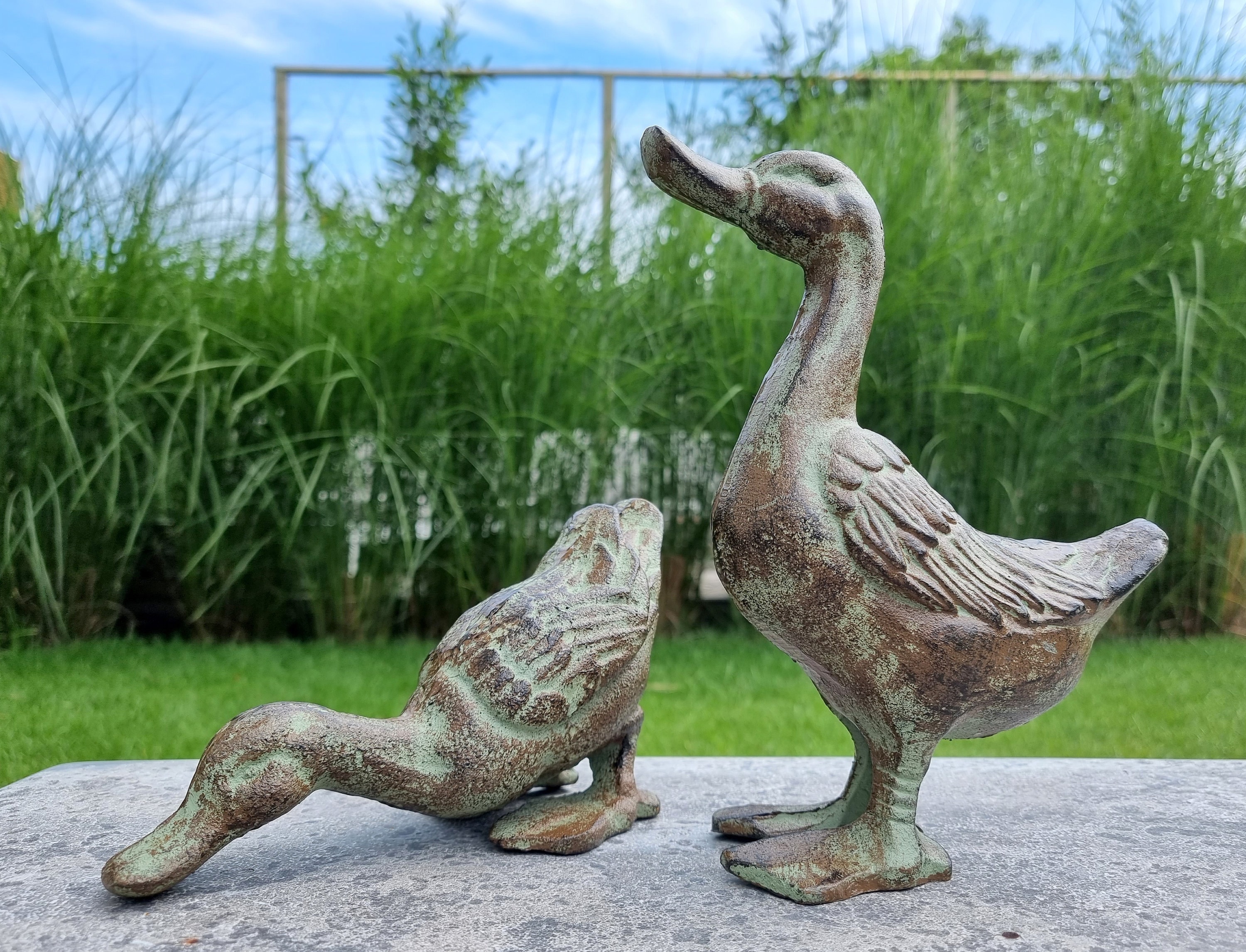 Cast Iron Ducks Garden and Patio Decor Garden Statues Etsy UK