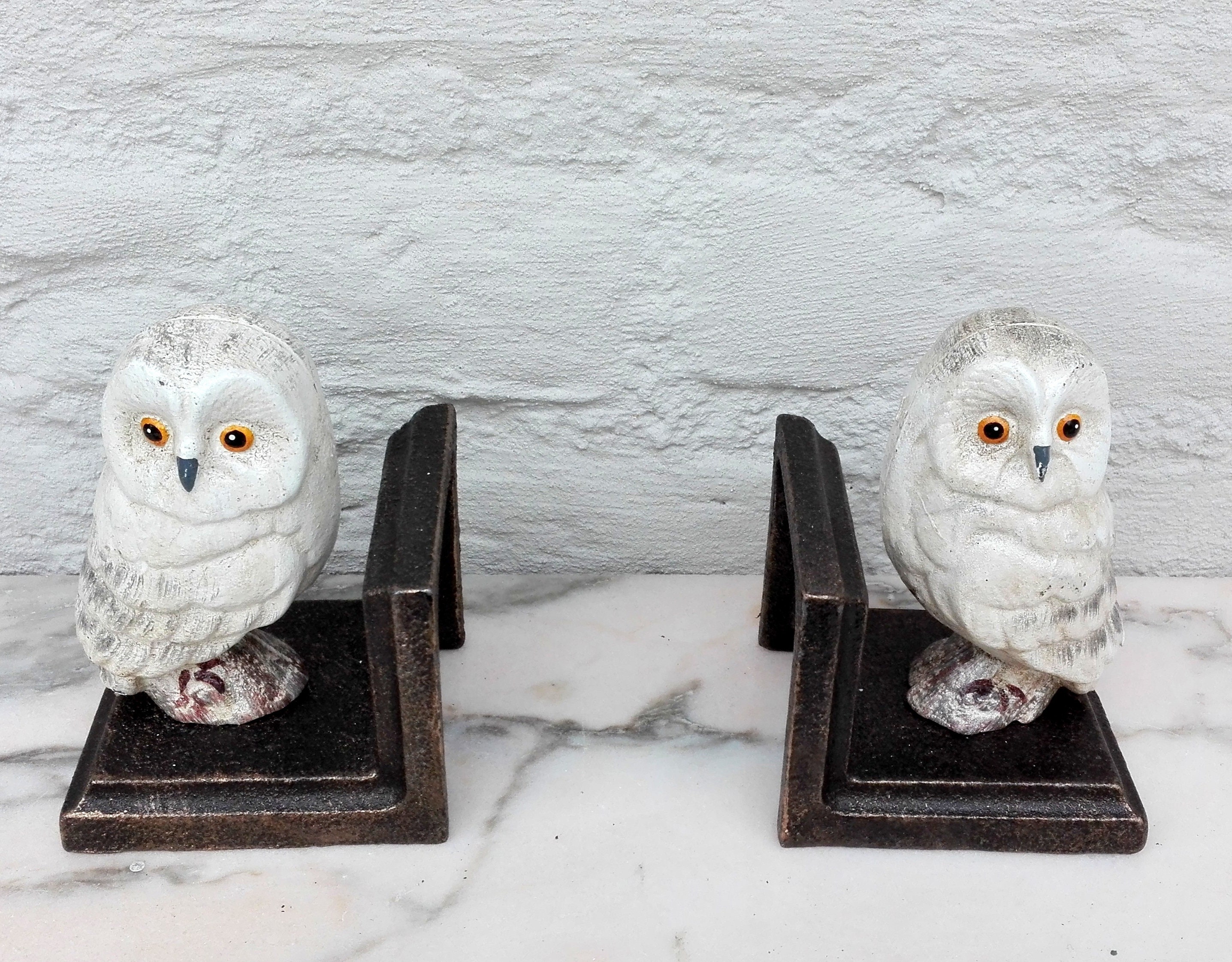 Cast iron owl bookends