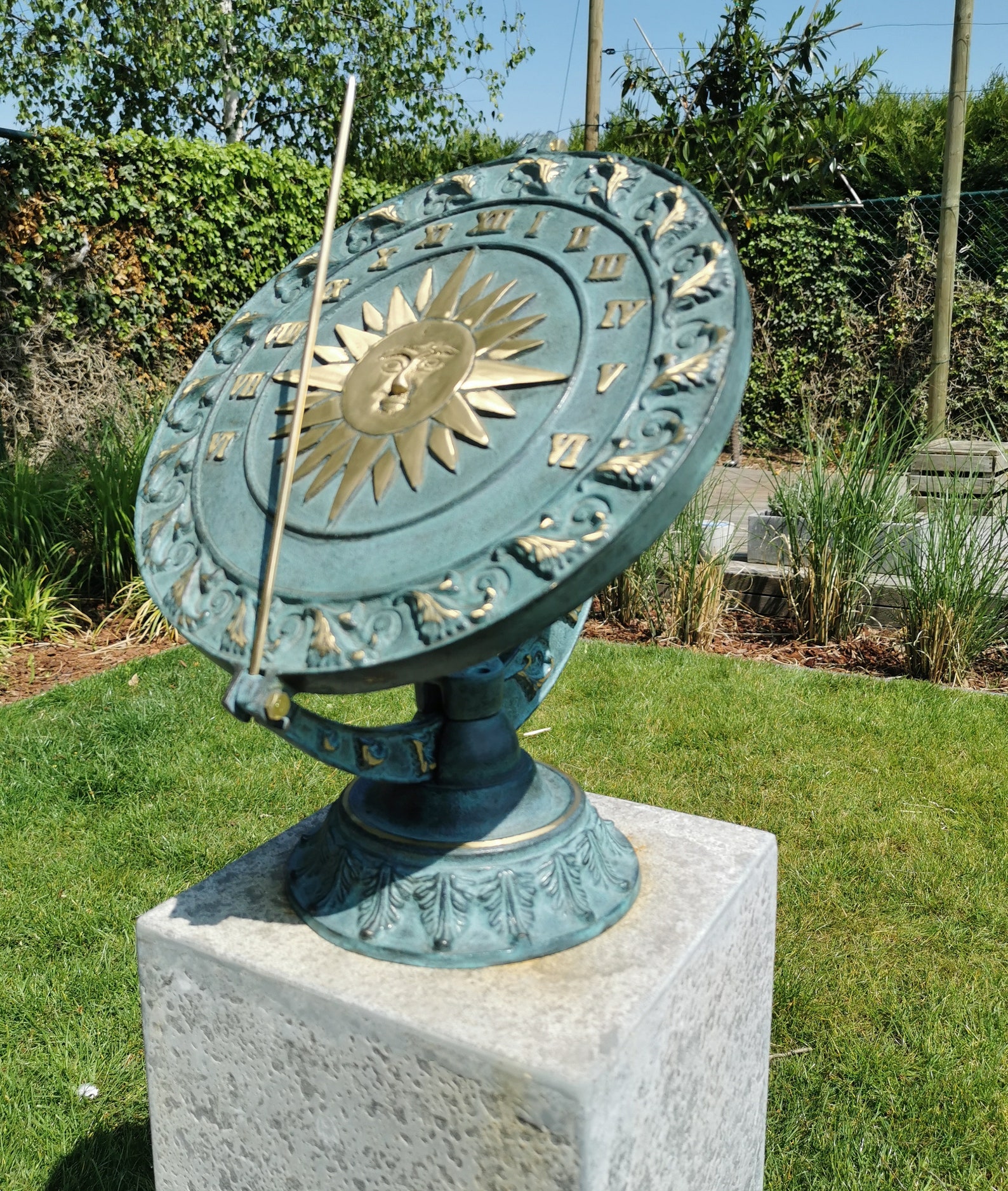 Bronze Sundial Garden Sculpture Armillary Etsy