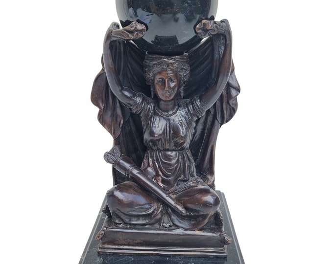 Bronze sculpture of a fortune teller - Gypsy tales - Marble fortune teller sphere