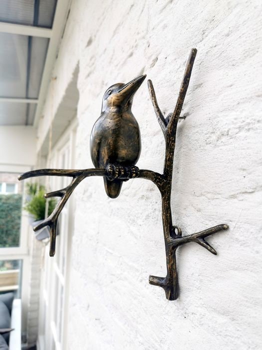 Bronze wall decor Bird on a branch Wall sculptures