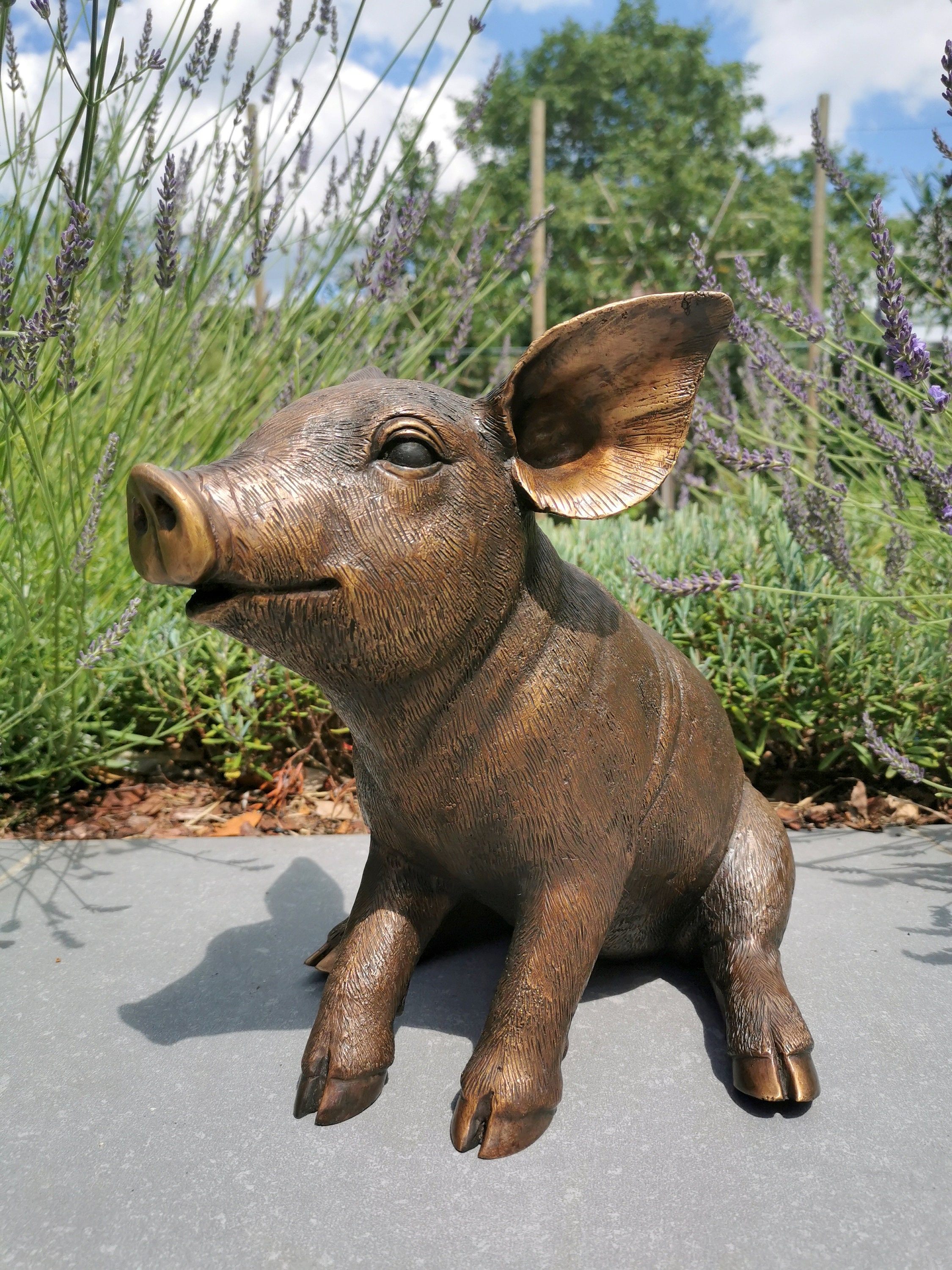 Bronze Sculpture of a Pig Pigglet Bronze Garden Statues - Etsy Canada