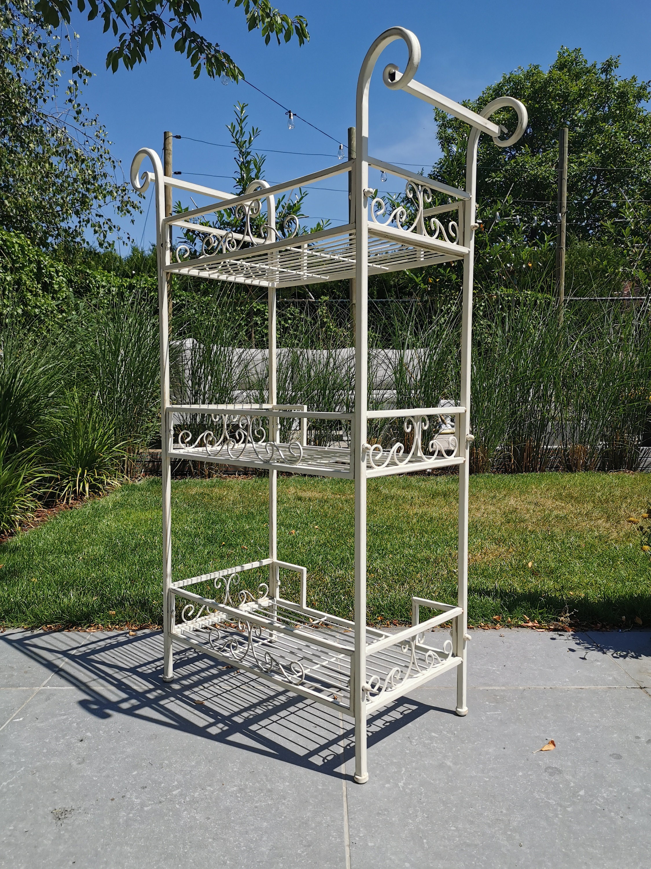 Wrought iron garden rack Flower rack garden and patio furniture and
